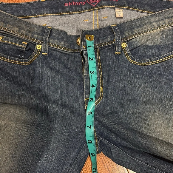 2 B Bebe boot cut rhinestone bling pockets straight skinny jeans Sz - Picture 10 of 16